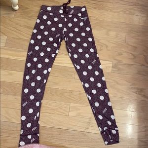 plum polka dot PINK pajama pants
